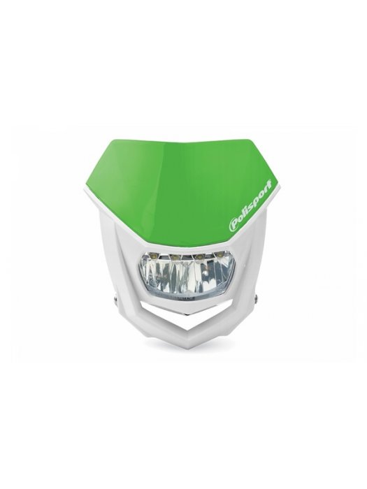 Универсална маска с LED фар Polisport Halo - Green/White